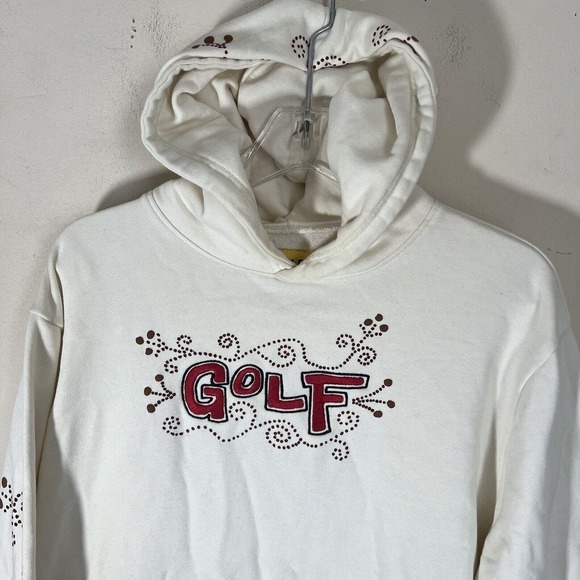 GOLF WANG Rigmarole Hoodie Cream White Red Embroidered Men’s Size Medium - Picture 4 of 11